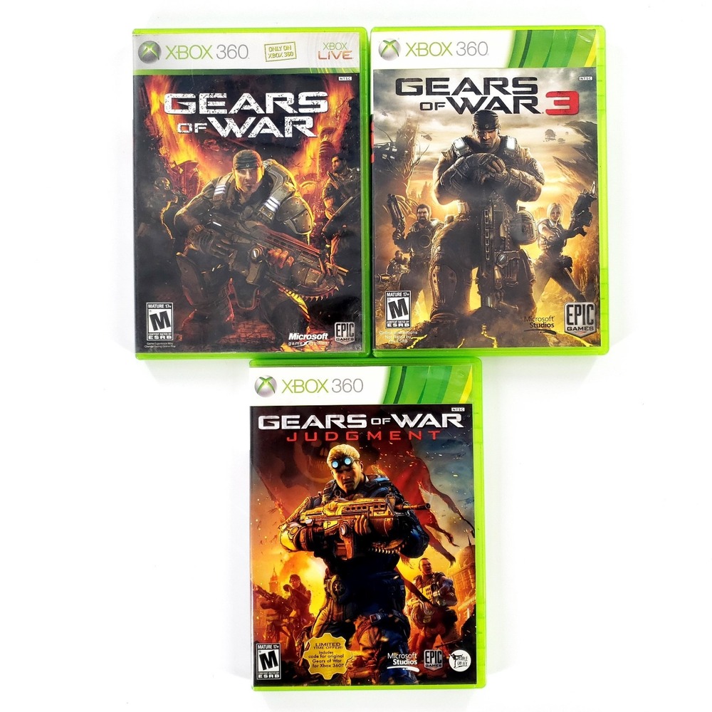 Gears Of War Lot Of 3 Microsoft Xbox 360 1, 3, Judgement Tested & Works